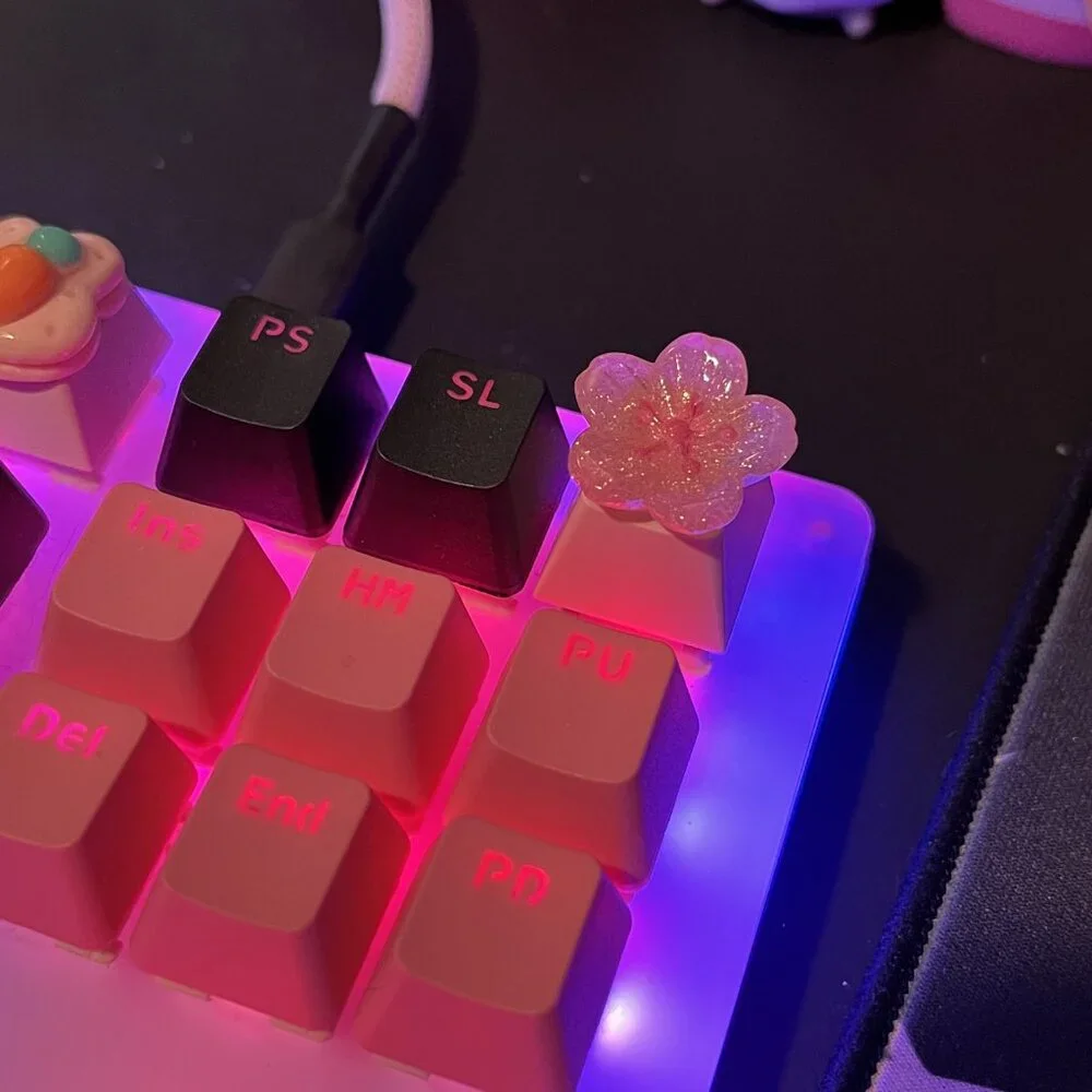 Pink Sakura Cherry Blossom Artisan Keycap for OEM Mechanical keyboard